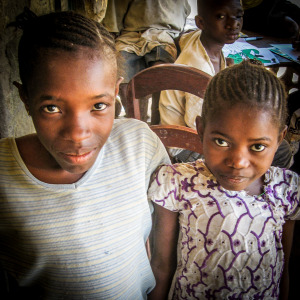 Yabum Bangura, who has been living with us since her spinal surgery in 2005, poses with Fatmata Turay who has been with us since 2011.   